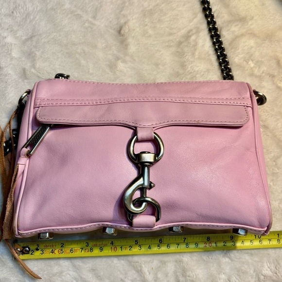 Rebecca Minkoff Leather Crossbody Pink Nickel-tone Hardware Tassel Zipper Pulls - Picture 14 of 16